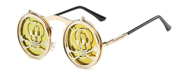 Men Round Punk Sunglasses