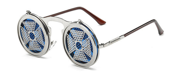 Men Round Punk Sunglasses