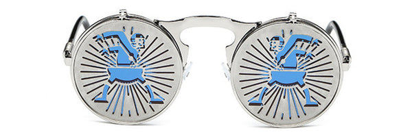 Men Round Punk Sunglasses