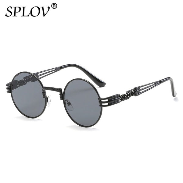 Fashion Retro Steampunk Round Metal Sunglasses