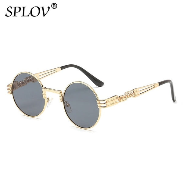 Fashion Retro Steampunk Round Metal Sunglasses