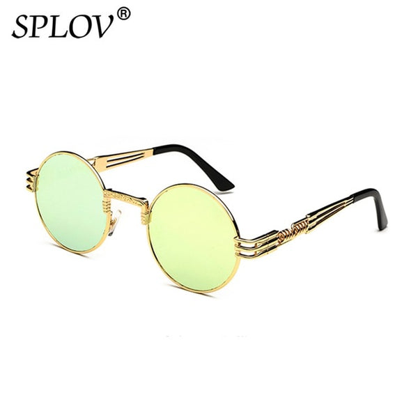 Fashion Retro Steampunk Round Metal Sunglasses