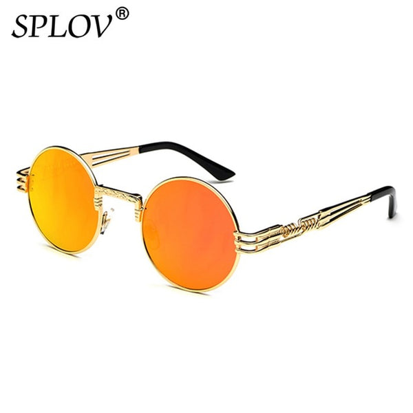 Fashion Retro Steampunk Round Metal Sunglasses
