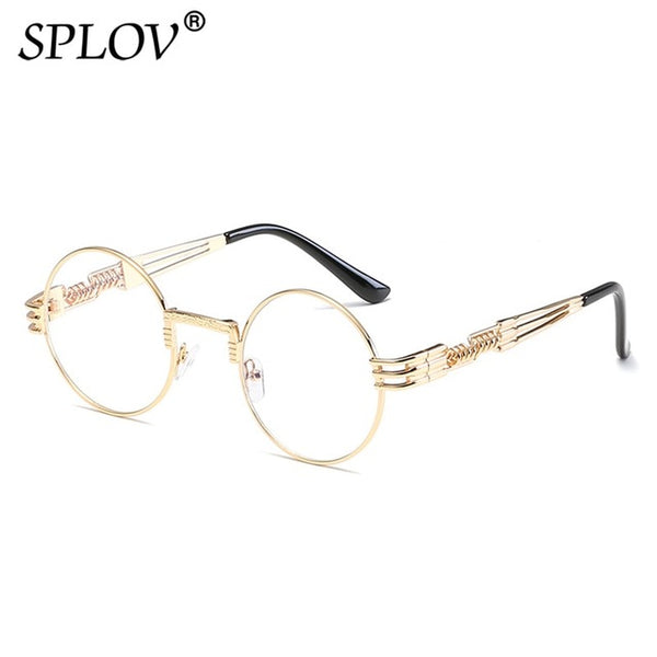 Fashion Retro Steampunk Round Metal Sunglasses