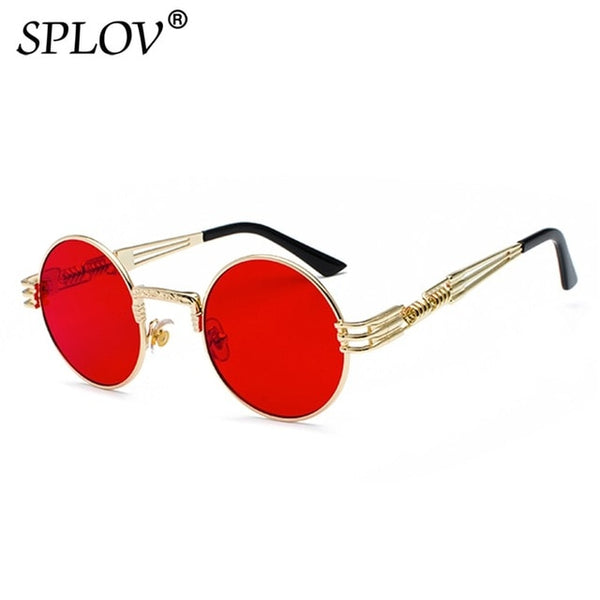 Fashion Retro Steampunk Round Metal Sunglasses