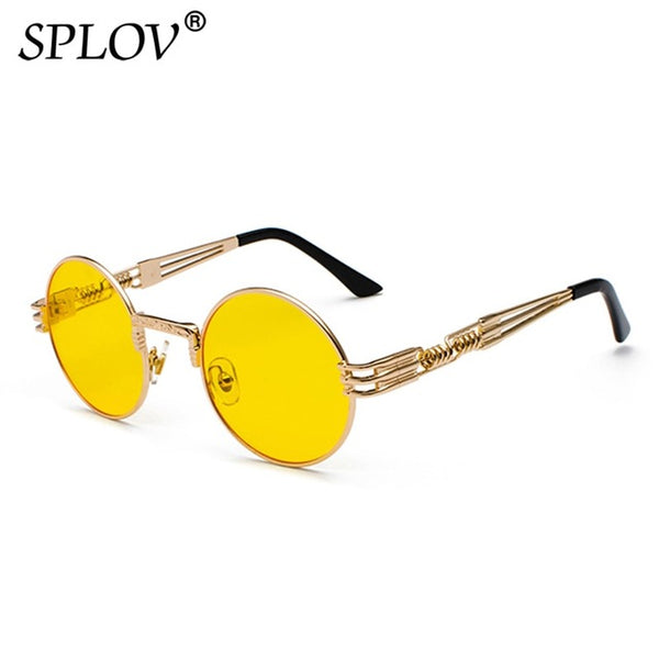 Fashion Retro Steampunk Round Metal Sunglasses