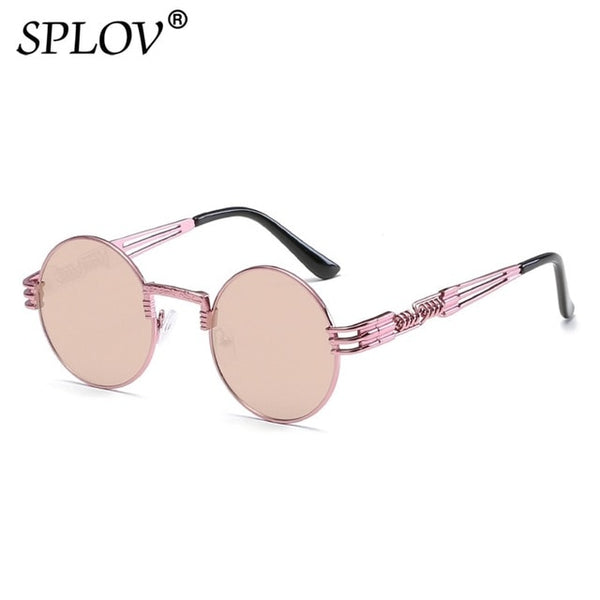Fashion Retro Steampunk Round Metal Sunglasses