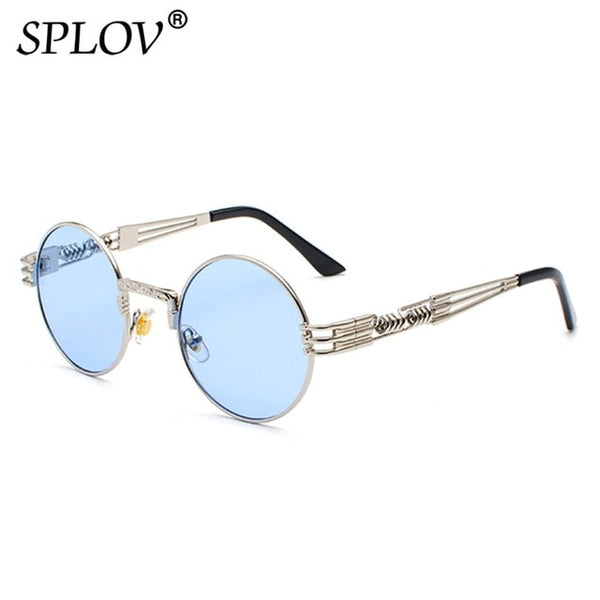 Fashion Retro Steampunk Round Metal Sunglasses