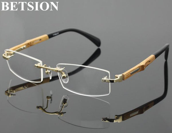 Pure Titanium Gold Rimless Myopia NEARSIGHTED Distance