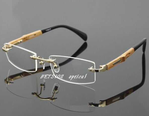 Pure Titanium Gold Rimless Myopia NEARSIGHTED Distance