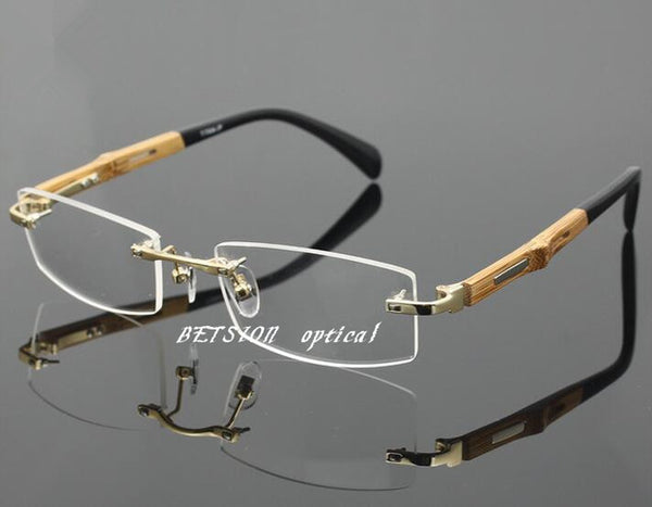 Pure Titanium Gold Rimless Myopia NEARSIGHTED Distance